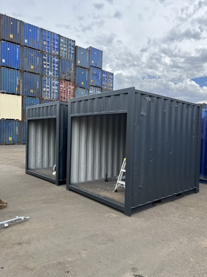 two container mini cubes prep work for roller door install